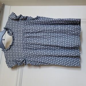 LOFT Blue Ruffle Blouse